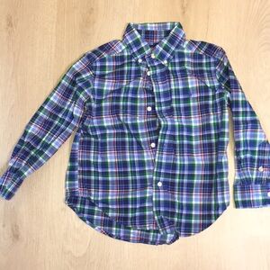 Ralph Lauren Boy’s 3T Blue Green White Red Button Down Plaid Shirt
